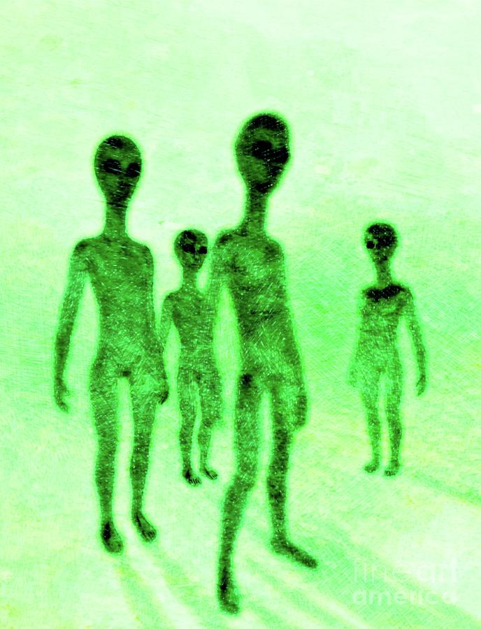 Alien Friends Drawing