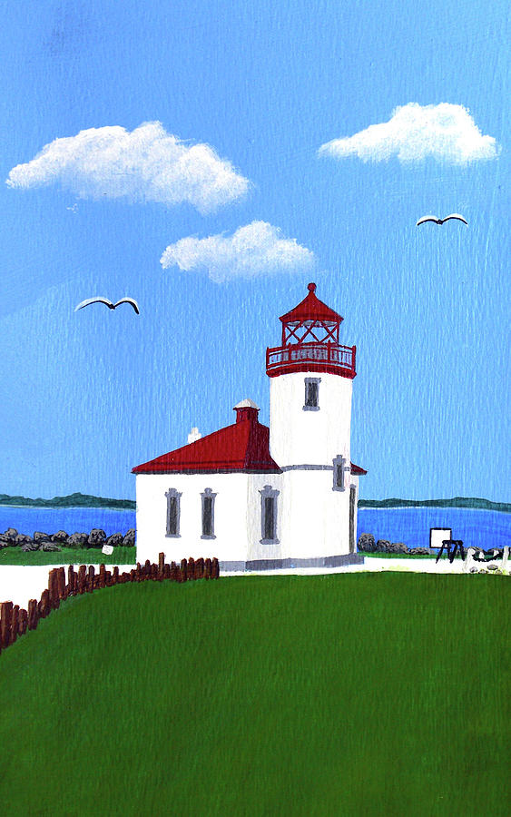 Alki Point Lighthouse Painting By Frederic Kohli Fine Art America