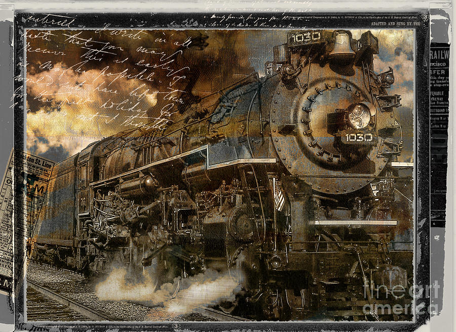 Train Painting - All Aboard by Mindy Sommers