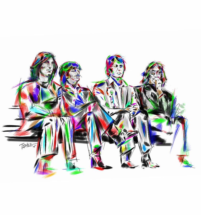 The Beatles Painting - The Beatles, All you need is love by Mark Tonelli