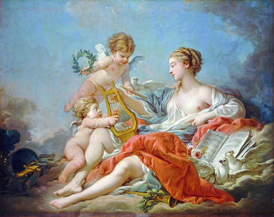  Allegory of Music #1 Painting by Francois Boucher