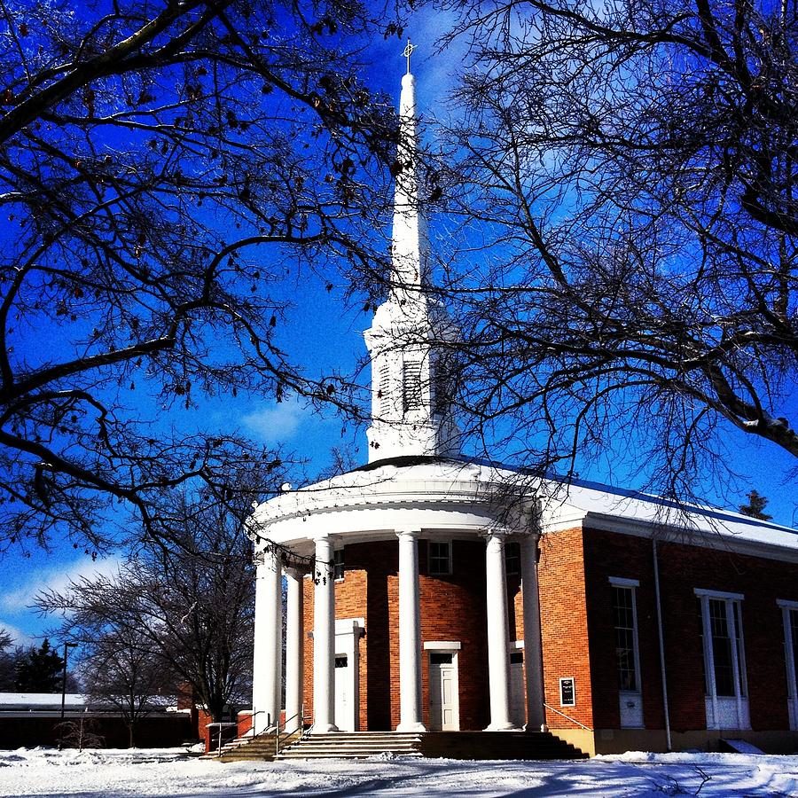 Alma College Dunning Memorial Chapel Snow #2 Photograph by Chris Brown