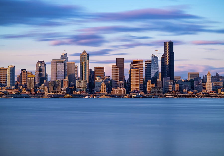 Almost Sunset in Seattle  #1 Photograph by Ken Stanback