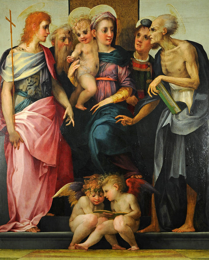 Madonna Painting - Altarpiece of Santa Maria Nuova #1 by Rosso Fiorentino