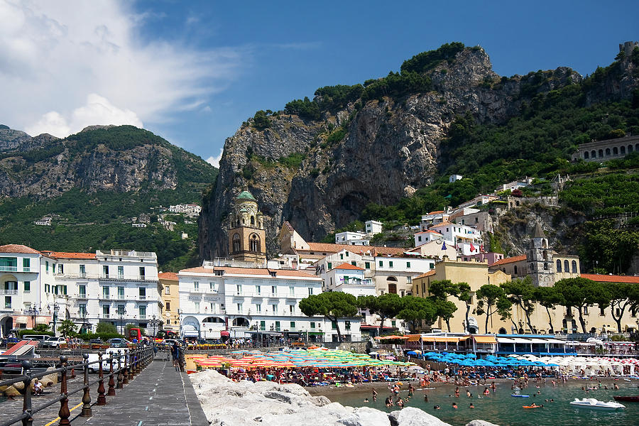 Amalfi Beach and Town #1 Photograph by Sally Weigand