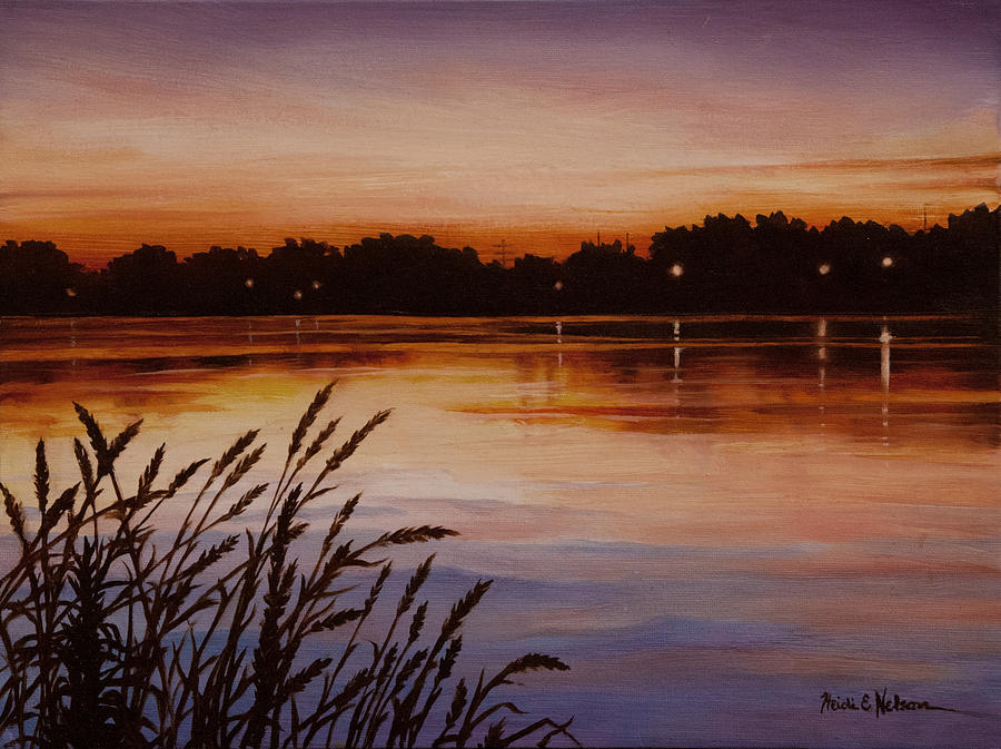 Amber Reflections #2 Painting by Heidi E Nelson