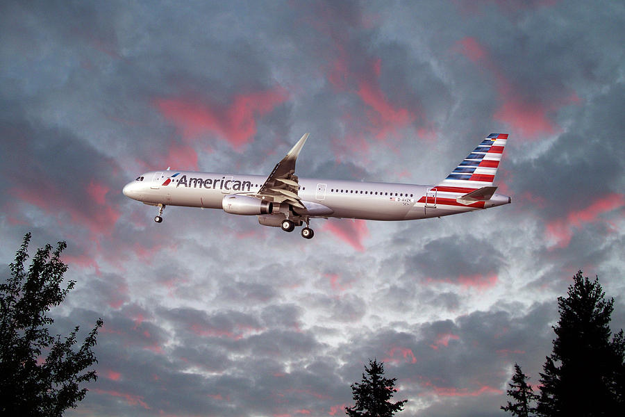 American Airlines Airbus A321 Digital Art by Airpower Art