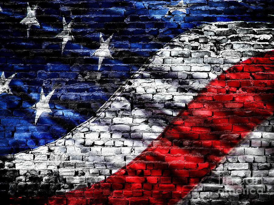 American Flag on Bricks #1 Photograph by Lane Erickson