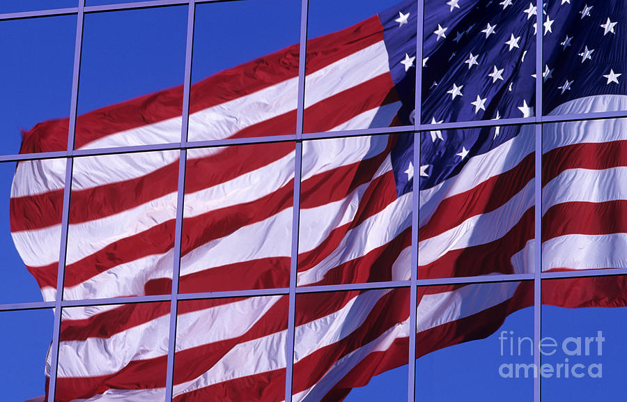 American Flag Reflection #1 Photograph by Jim Corwin