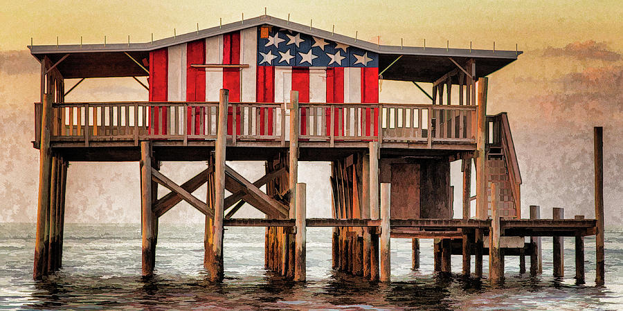 American Flag Stilt House #1 Photograph by Stefan Mazzola - Pixels