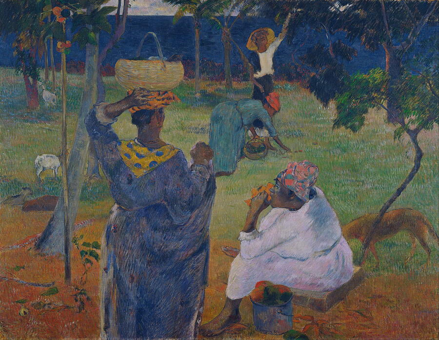 Among the mangoes at Martinique, from 1887 Painting by Paul Gauguin