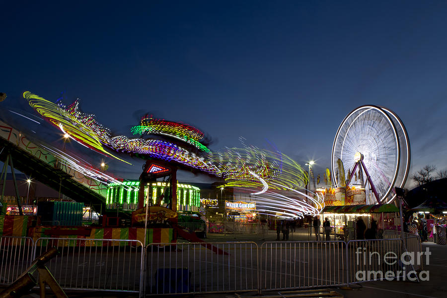 Amusement rides at the Ft Worth Stock Show and Rodeo #1 Photograph by Anthony Totah