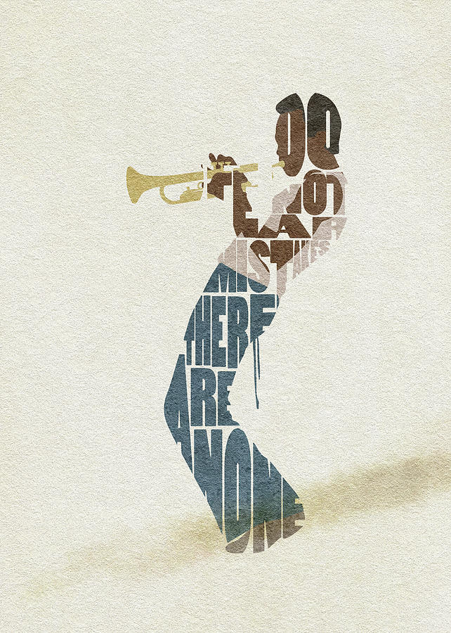 Miles Davis Digital Art - Miles Davis Typography Art by Inspirowl Design