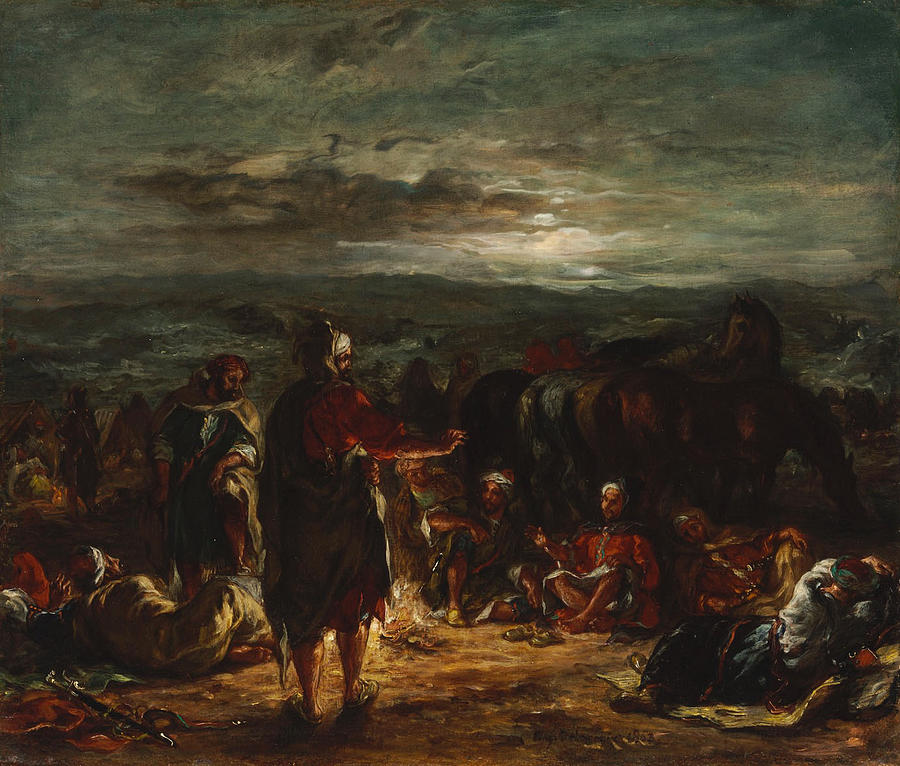 Eugene Delacroix Painting - An Arab Camp at Night #1 by Eugene Delacroix