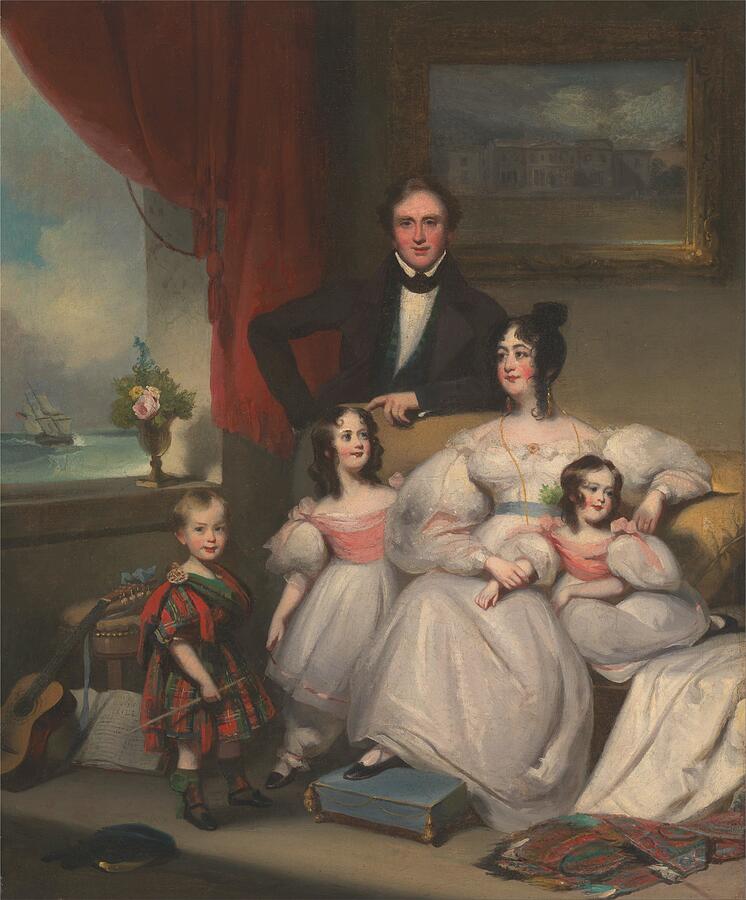 English Painters Painting - An English Family In Macao by George Chinnery English Painters Painting - An English Family In Macao by George Chinnery