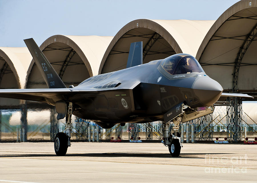 An F-35 Lightning II Taxiing At Eglin #1 Photograph by Stocktrek Images