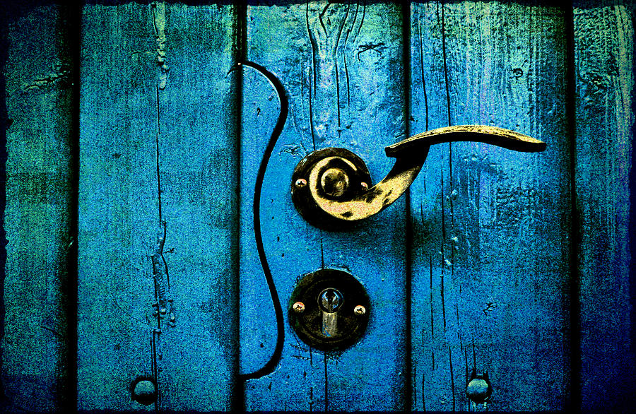 Ancient Blue Door Photograph