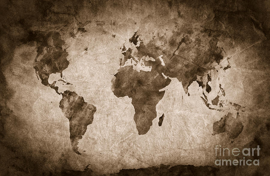 Ancient old world map #1 Photograph by Michal Bednarek