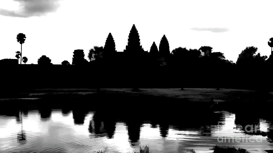 Angkor Wat Black  #1 Photograph by Chuck Kuhn