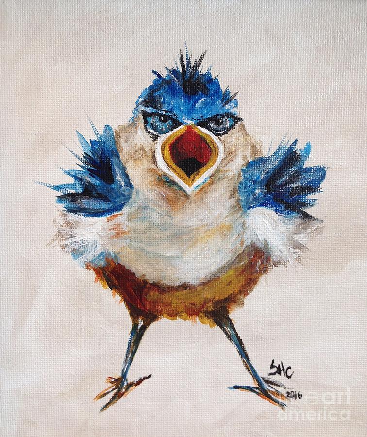 Angry Bird #2 Painting by Susan Cliett