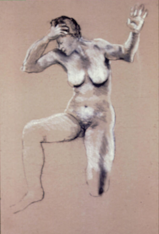 Female Nude Drawing - Anguish #1 by Sarah Biondo