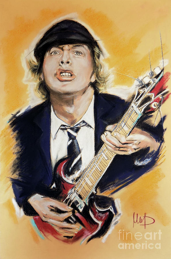 Music Painting - Angus Young 1 #1 by Melanie D