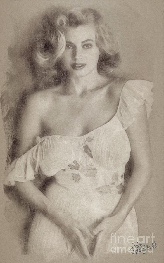 Anita Ekberg, Vintage Hollywood Actress Drawing