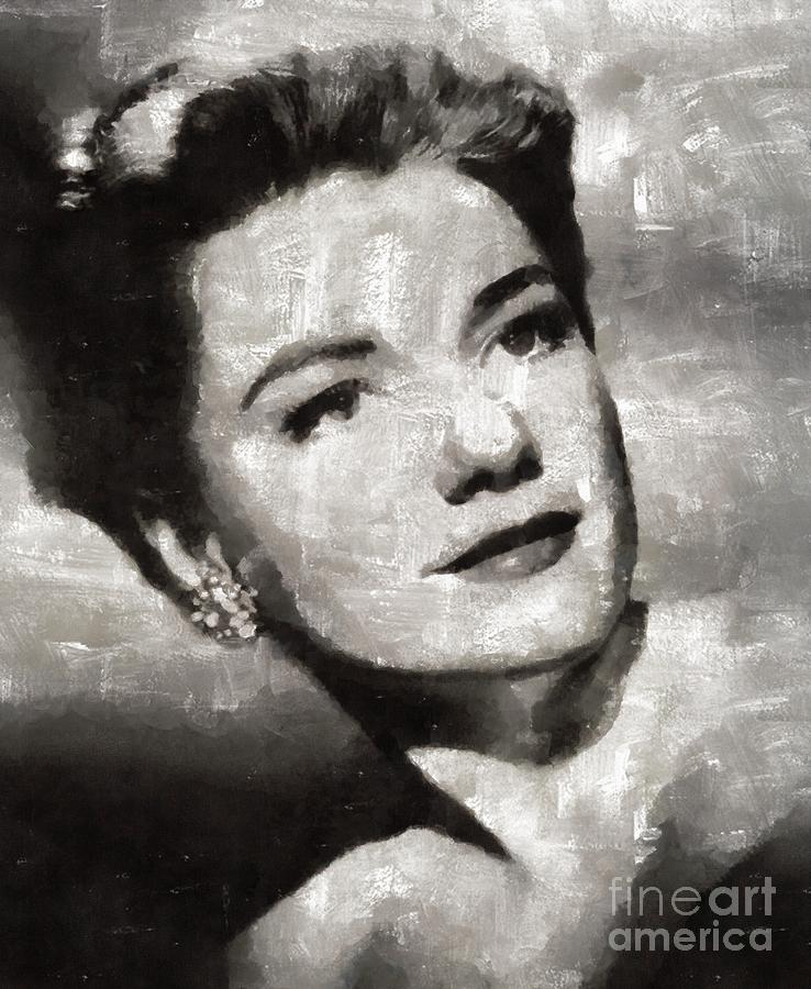 Anne Baxter Vintage Hollywood Actress Painting