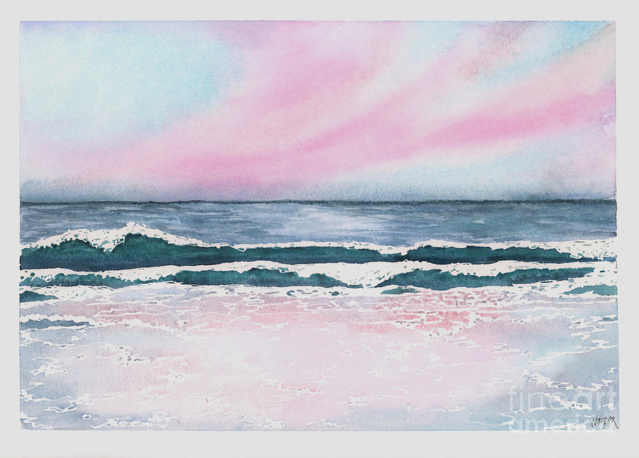 Another Beach Sunset Painting by Hilda Wagner