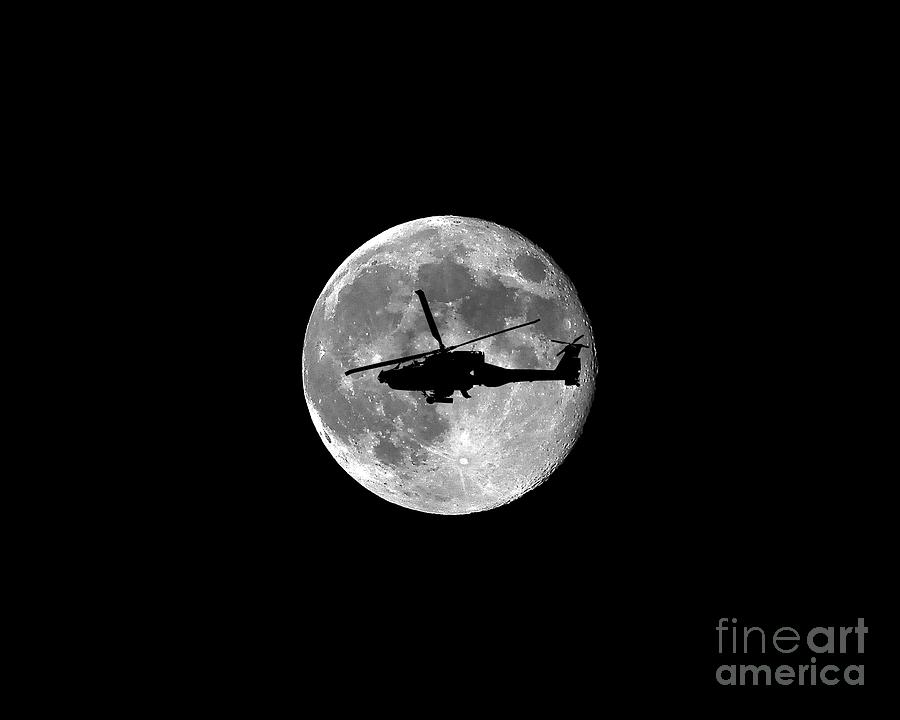 Apache Helicopter Photograph - Apache Moon .png by Al Powell Photography USA