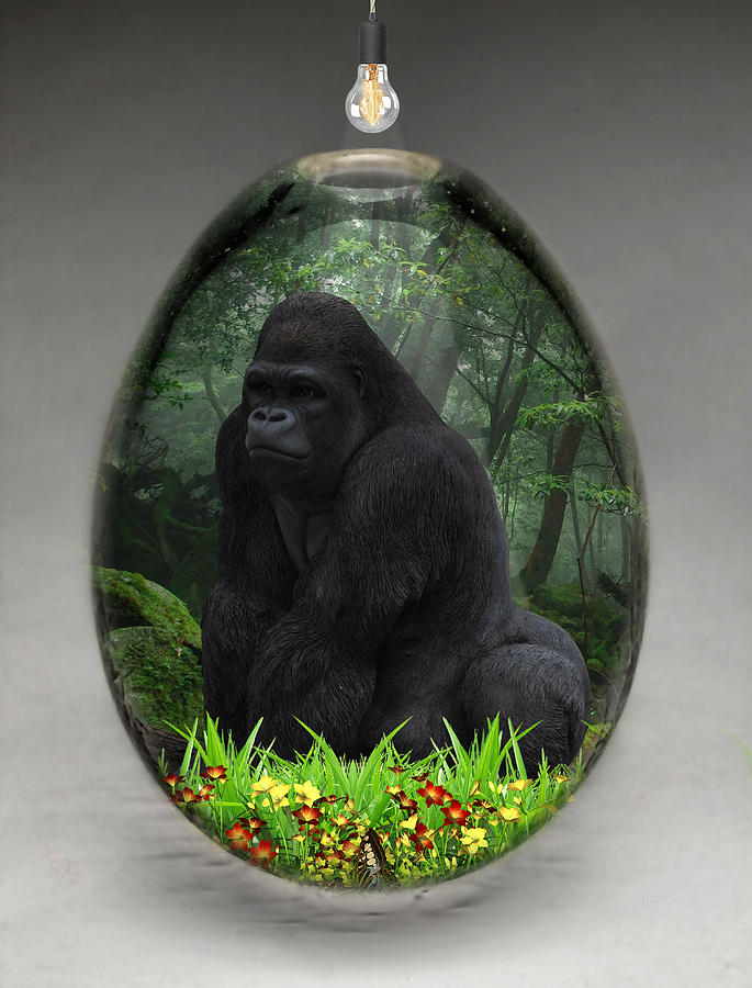 Ape Gorilla Art #1 Mixed Media by Marvin Blaine