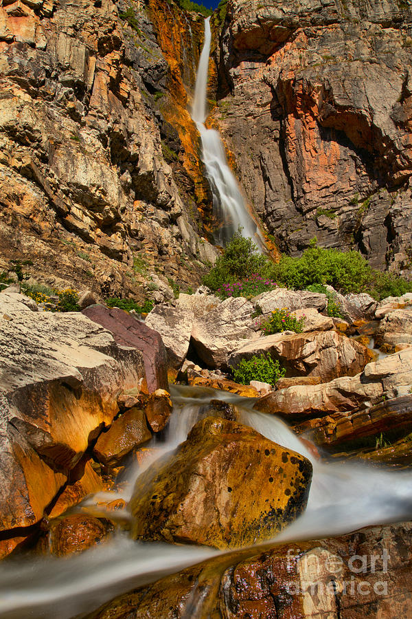 Apikuni Falls Boulder Photograph by Adam Jewell