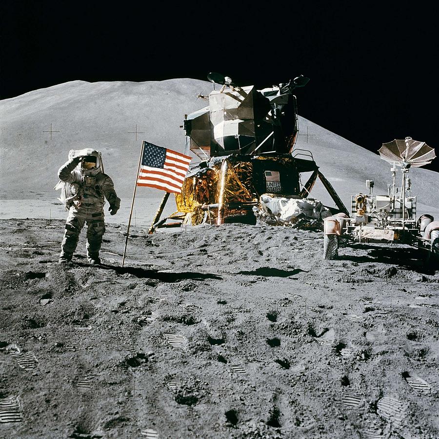 Apollo 16 Of The Lunar Rover, nasa  7 #1 Painting by Celestial Images