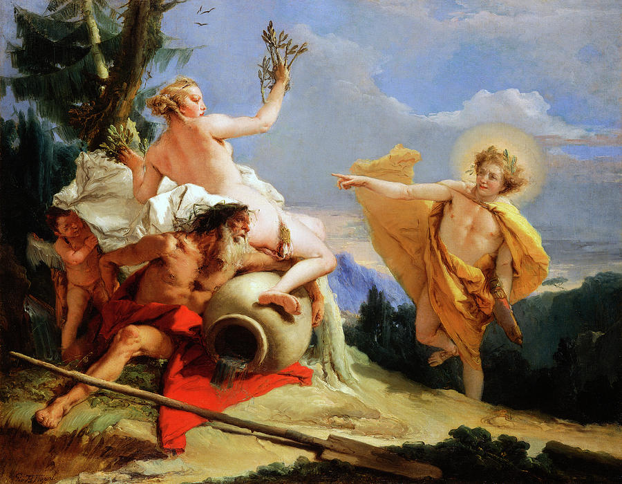 Apollo Pursuing Daphne #1 Painting by Giovanni Battista Tiepolo