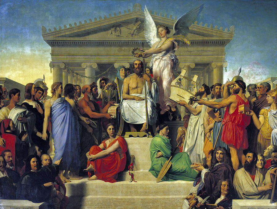 Apotheosis of Homer #3 Painting by Jean-Auguste-Dominique Ingres
