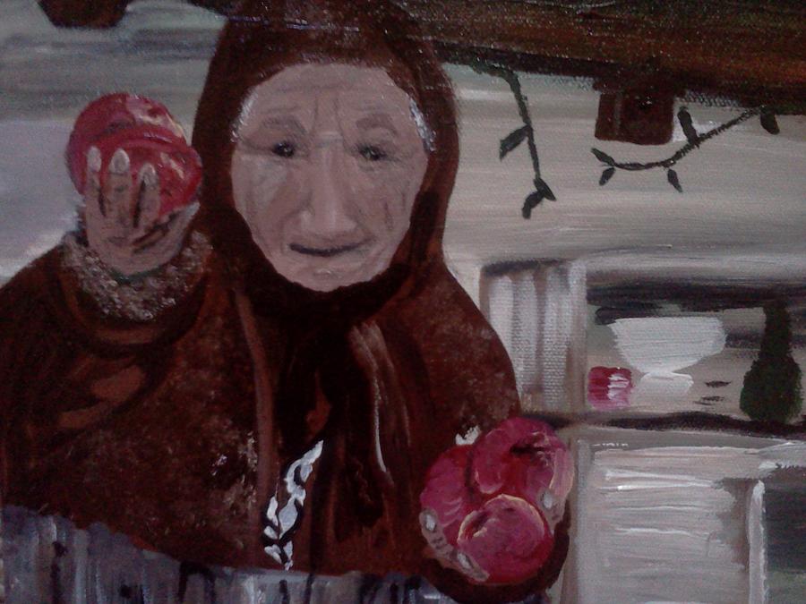Apple Lady Painting by Susan Voidets