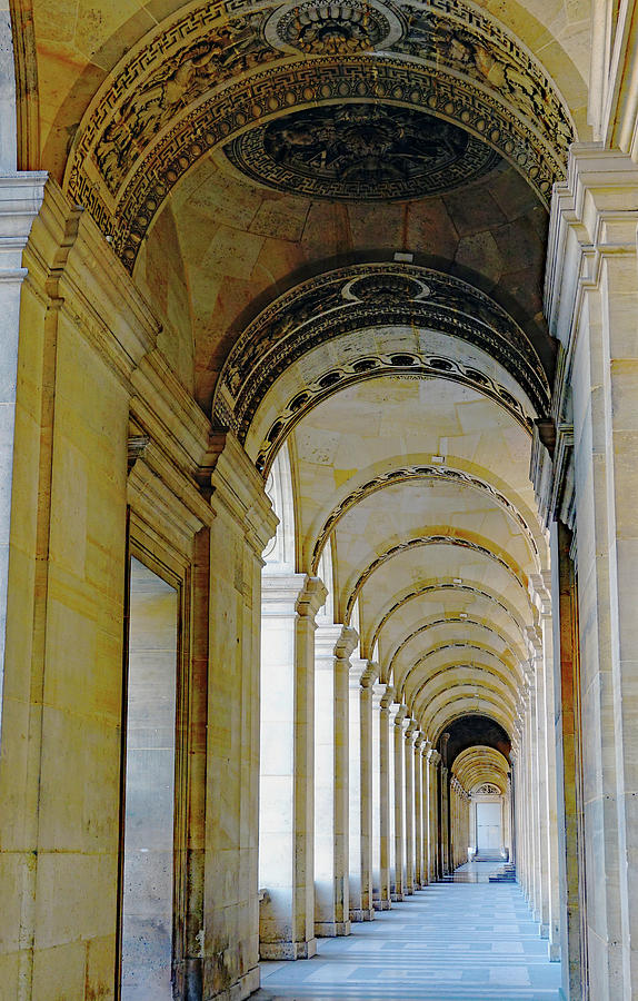 Arched Walkway At The Louvre In Paris, France #1 Photograph by Rick Rosenshein