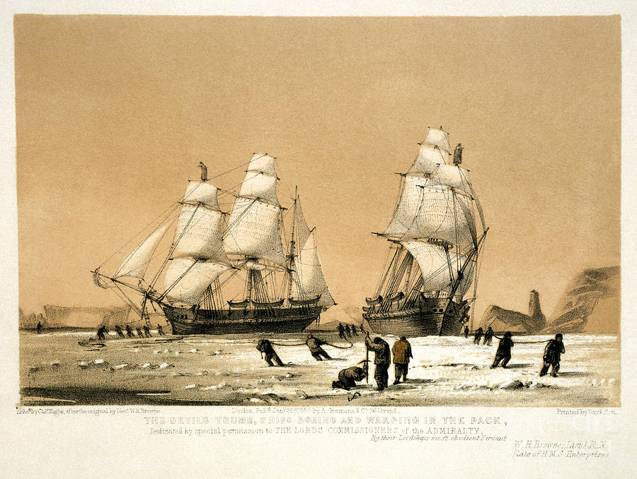 1850 Drawing - Arctic Ocean #1 by Granger