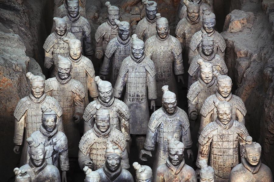 No People Photograph - Army Of Terracotta Warriors In Xian #1 by Axiom Photographic