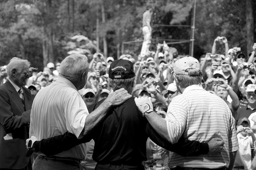 Gary Player Photograph - Arnold Palmer, Gary Player and Jack Nicklaus by Barry C Donovan