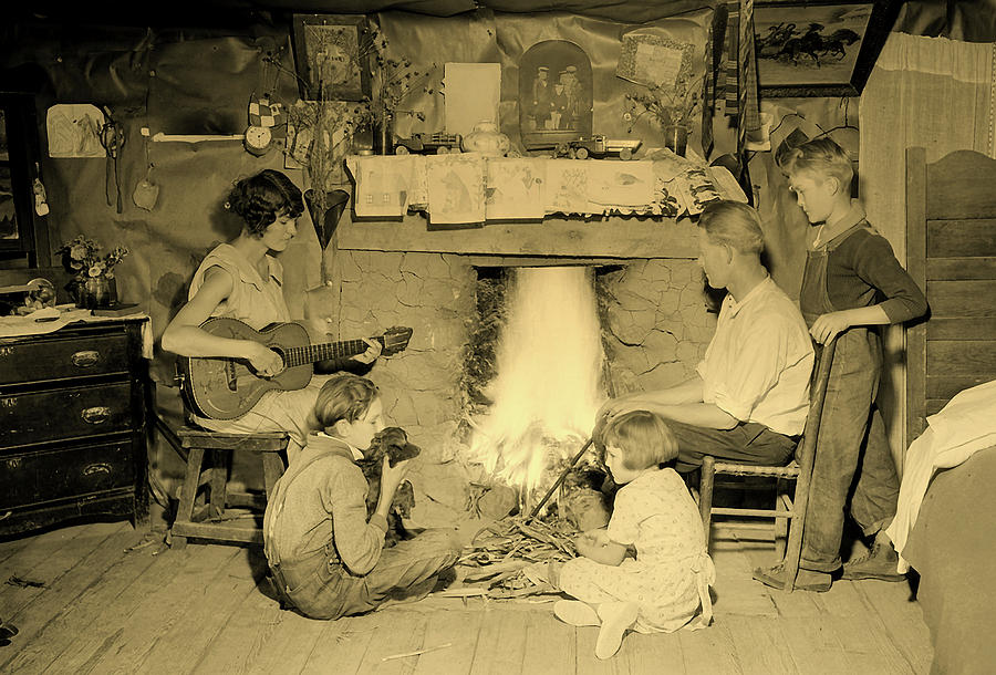Around the Fireplace - Norris Tennessee 1933 #1 Photograph by Mountain Dreams
