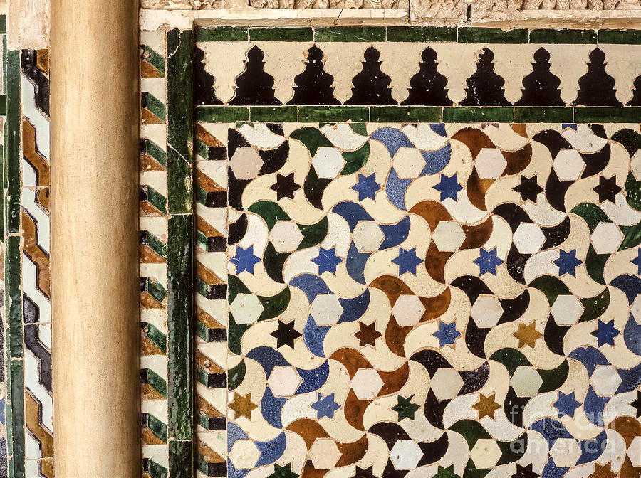 Architecture Photograph - Arrayanes courtyard detais Alhambra #2 by Guido Montanes Castillo
