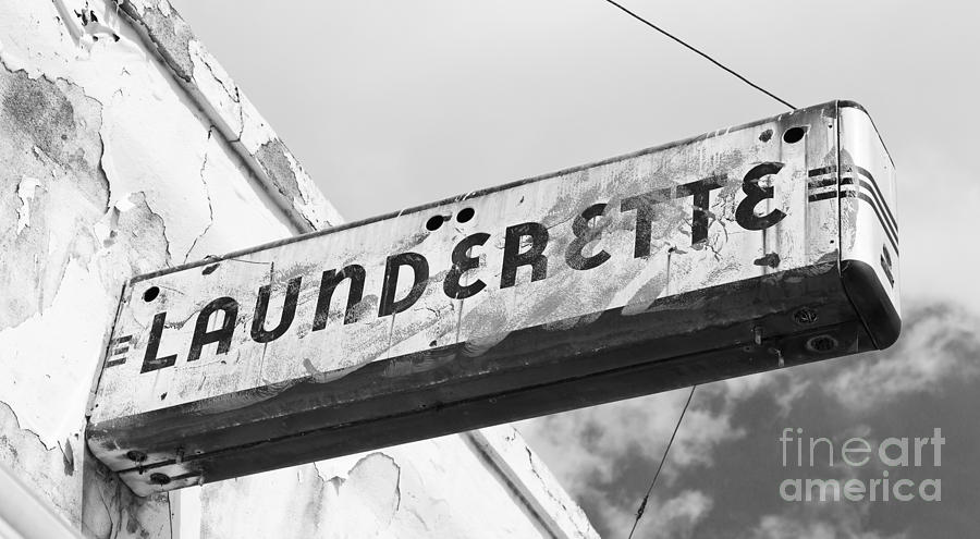 Art Deco Launderette Sign #1 Photograph by ELITE IMAGE photography By Chad McDermott
