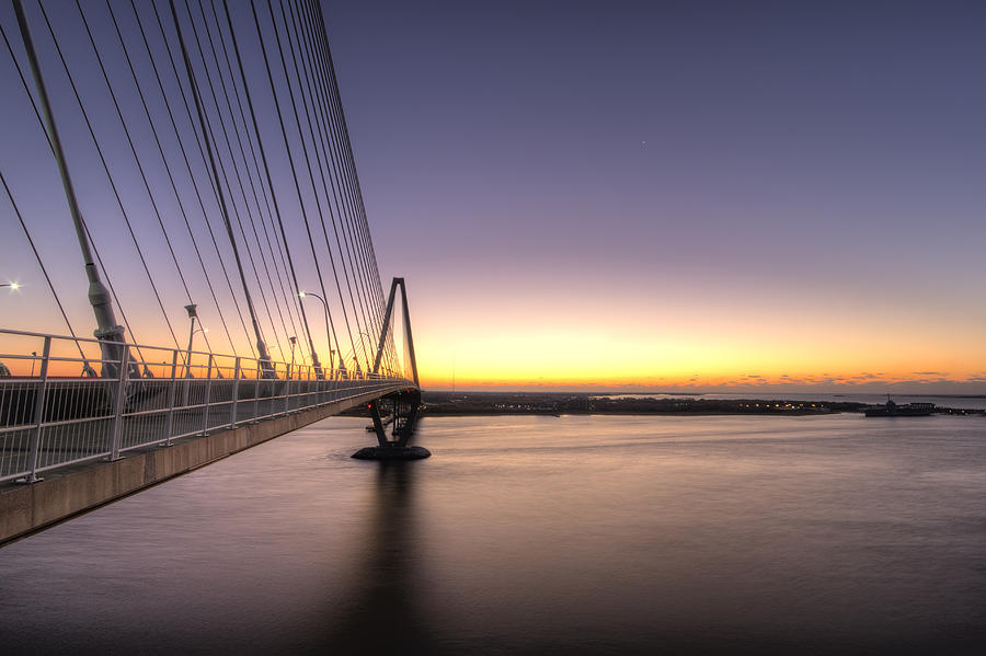 Bridge Photograph - Arthur Ravenel Jr Bridge Sunrise #1 by Dustin K Ryan