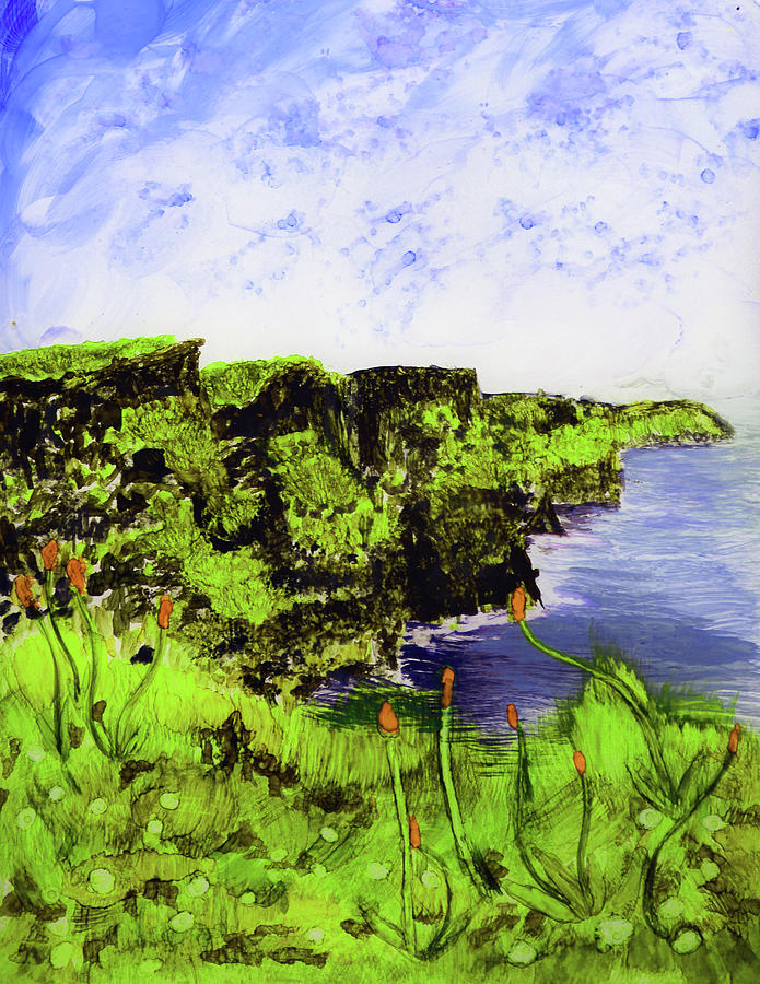 Landscape Painting - Cliffs of Moher - County Galway, Ireland by Pamela Ellsworth