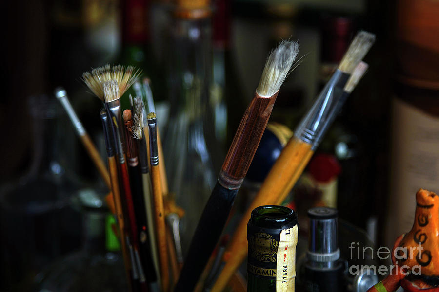 Artists paint brushes #1 Photograph by Vladi Alon