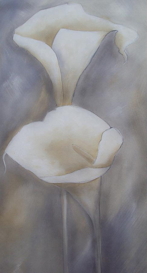 Flower Painting - Arum Lilies #1 by Bridgette  Allan