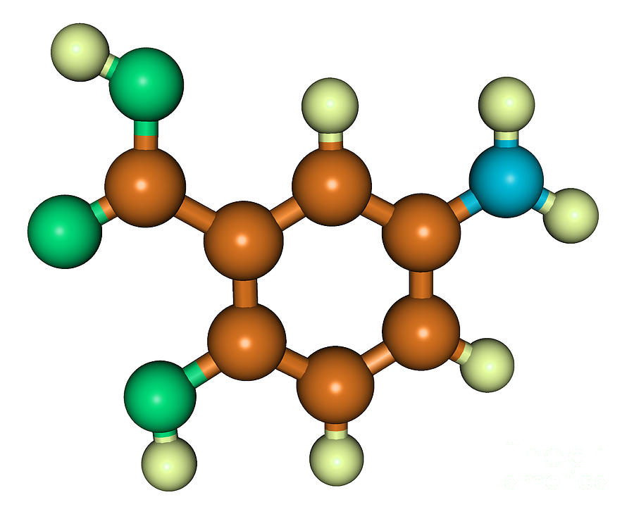 Asacol Mesalamine Molecular Model #1 Photograph by Scimat