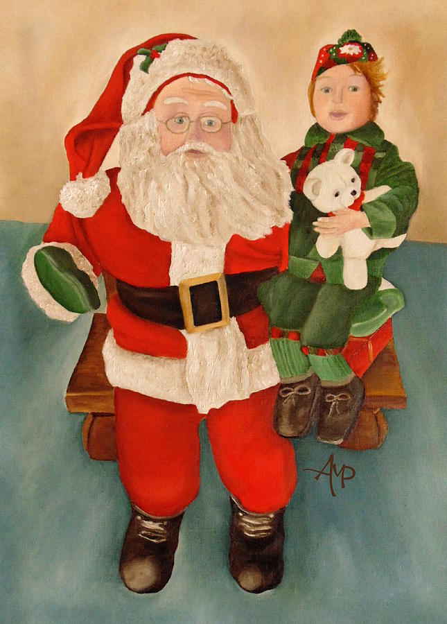 Ask Santa Painting by Angeles M Pomata