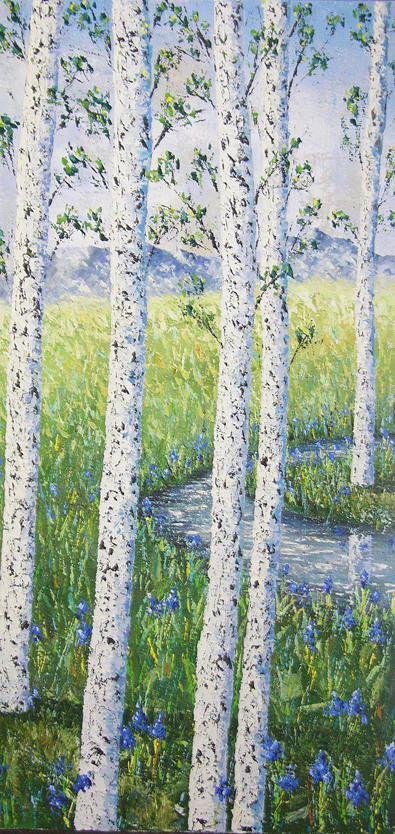 Aspen trees Colorado #1 Painting by Frederic Payet